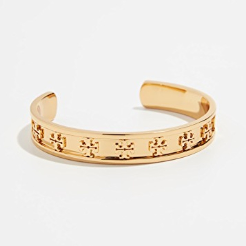 TORY BURCH LOGO STUD HINGE BRACELET